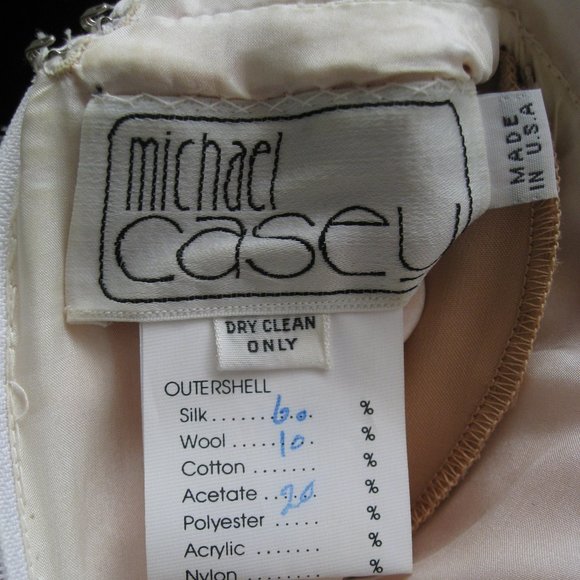 Michael Casey Ivory/Blush Alencon Lace Column Sheath Gown Long Dress Bridal Sz 6 - Picture 5 of 16